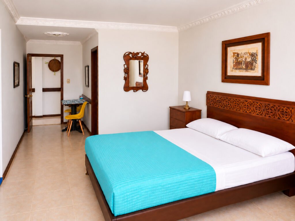 Habitación doble con balcón y vista en el Hospedaje Camino Real, Salento