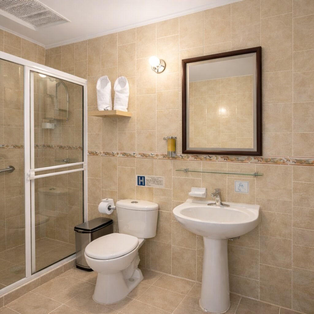 Baño privado de la habitación doble con vista