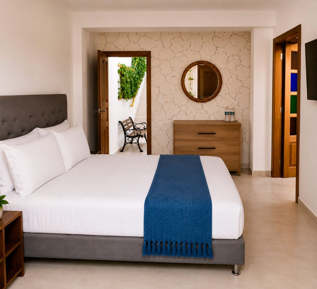 Habitación doble con balcón y vista en el Hospedaje Camino Real, Salento