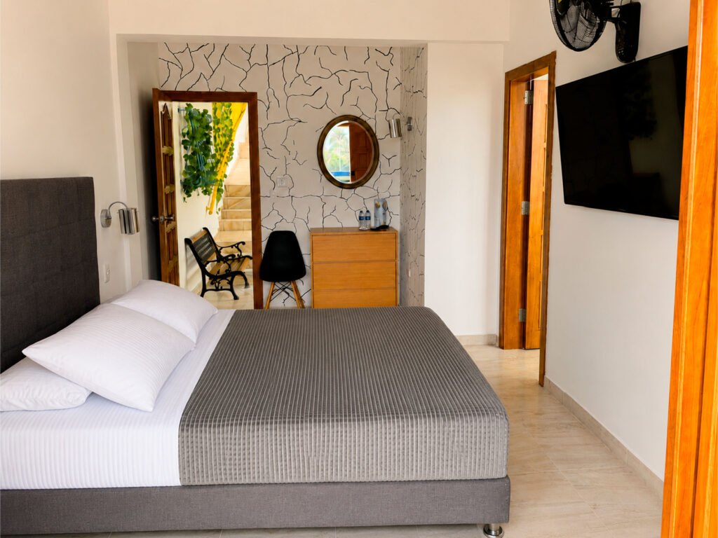 Habitación doble con balcón y vista en el Hospedaje Camino Real, Salento