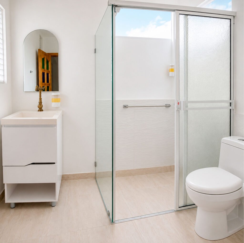 Baño privado de la habitación doble con vista